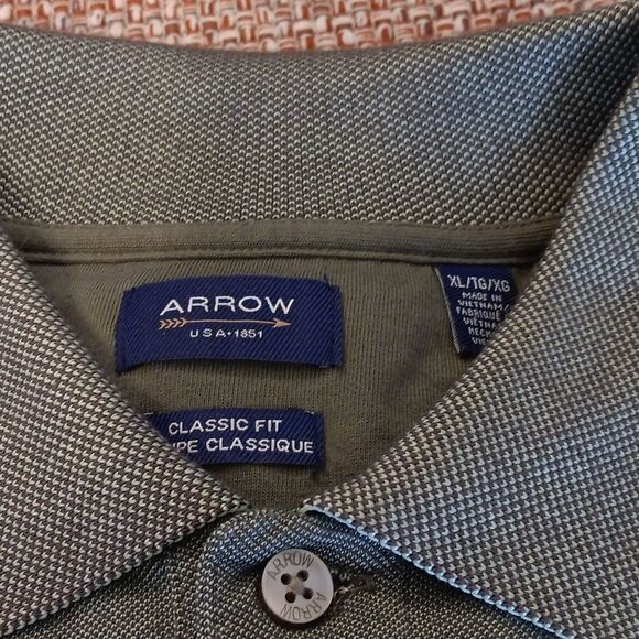 Men's Arrow Classic Fit Short Sleeve Shirt XL Great Pre-Owned Condition - Picture 5 of 5